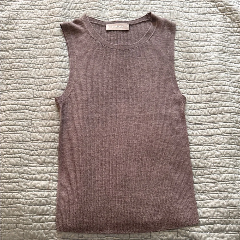 Everlane Ribbed Knit Top in Brown - Picture 1 of 2